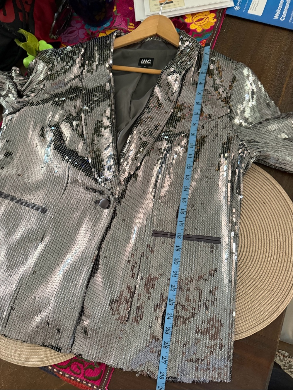 INC International Concepts Charcoal Gray Blazer Jacket - Picture 8 of 9
